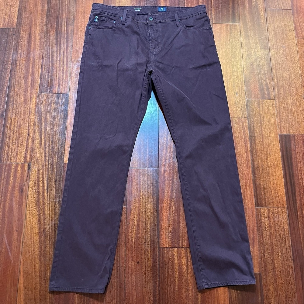 AG Adriano Goldschmied The Everett Slim Straight Jeans Mens 40x34 Stretch Red